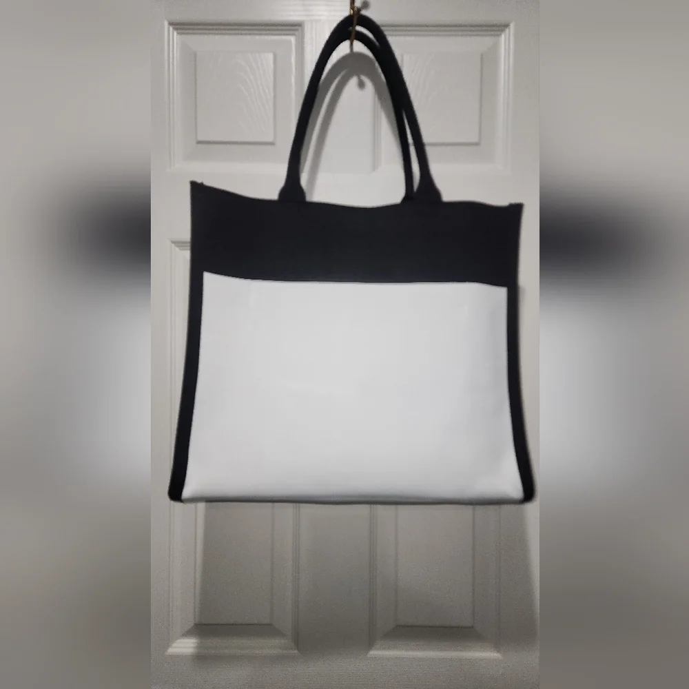 Kate Spade x Target Colorblock Black and White Knit Tote Bag EUC - Picture 5 of 8
